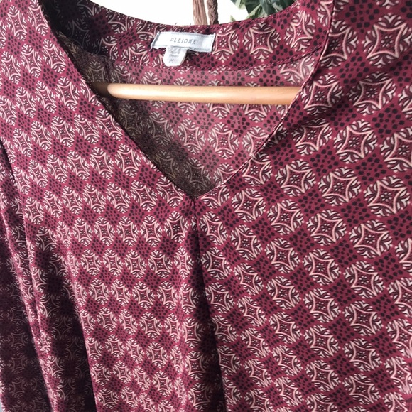 Red Print Blouse - Picture 3 of 8